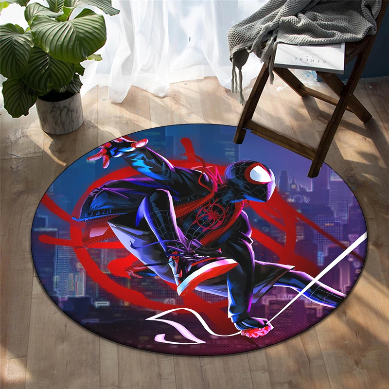 Spider-Man Printed Pattern Circular Carpet,Bedroom decor Rug.Use non-slip floor in living room,Kitchen,Door,Toilet,Camping Mat.