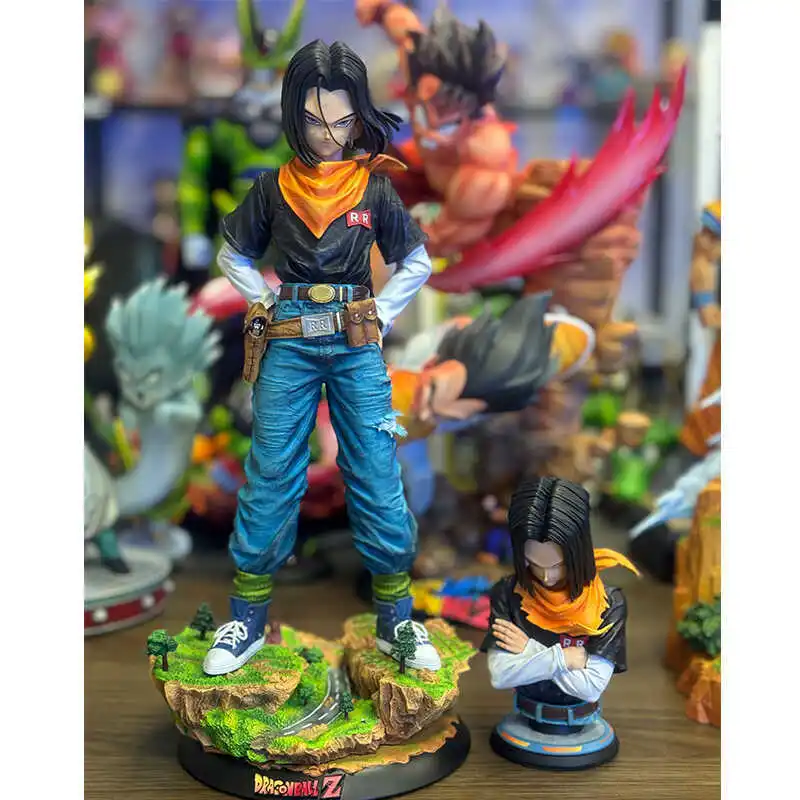 Anime Dragon Ball Z EX Android No. 17 Action Figure Desktop Decorations Figure Model Toy Hobbies Gifts Japanese Dolls 29CM