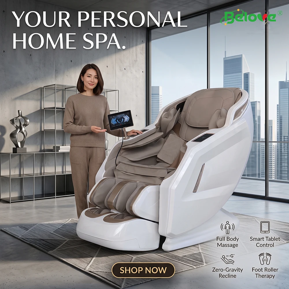 Full Body Zero Gravity Electric Leather Massage Chair Luxury Multifunctional Design Air Pressure Technology Neck Waist Massage