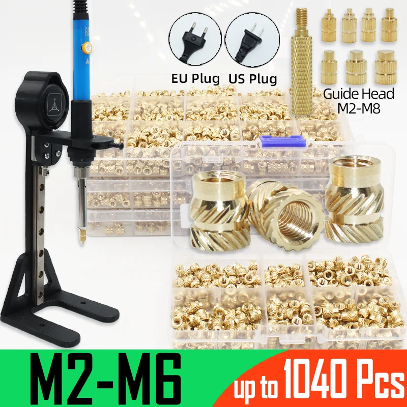 Heat Set Insert Nut Brass Tool Threaded Insert Soldering Iron Tip M2  M3 M4 M6 Hot Melt Copper Insertion Nuts 3D Printer Plastic