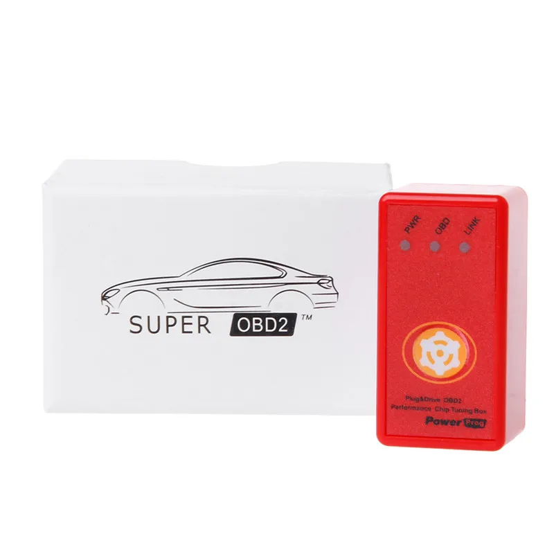 1Pc Red Diesel Vehicle OBD2 ECU Chip Tuning Box Plug Drive Super Upgrade OBD II Reset Function for vehicles