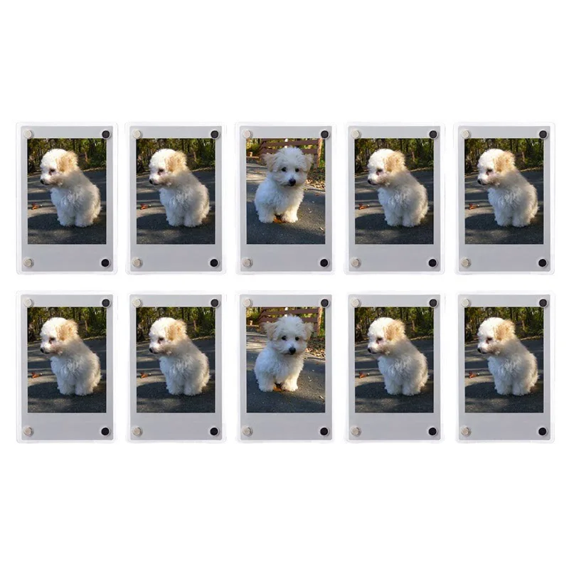 For Fujifilm Instax Mini 11 12 9 8 7s 25 50s Mini Film Photo Paper 1-10 Pack 3 Inch Acrylic Fridge Magnetic 2 Sided Photo Frame