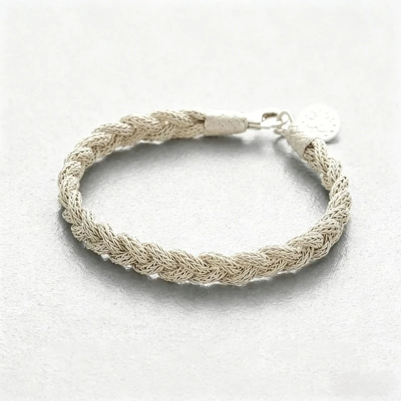 Vintage Stylish Turkish Woven Silver Bracelet, Handmade Unisex Wristband, Unique Couple Hand Rope Jewelry for Men & Women
