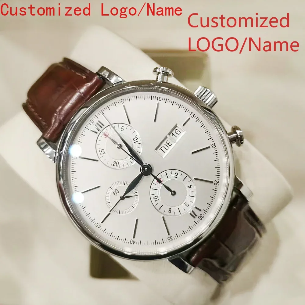 

A88 Store Calendar Roman dial Sapphire Men Automatic Mechanical Watch Stainless Steel Black Blue Leather Customized