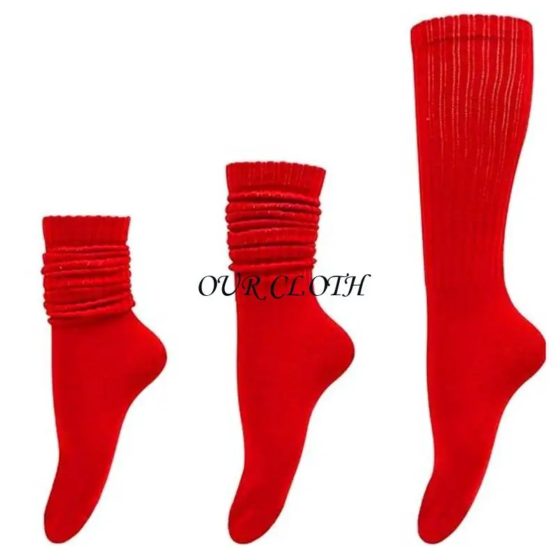 Slouch Socks for Women Stacked Boot 80s 90s Slouch Knitted Scrunchie Socks Winter Slouchy Knee Highs Boot Socks Hosiery Y1AC