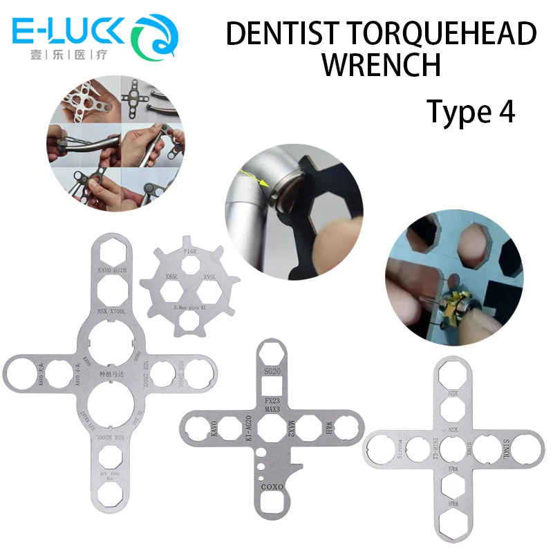 Dental Turbine Handpiece Wrench Multi-Functional Implant Motor Cartridge Rotor Shaft Spindle Back Cover Repair Removal Tool
