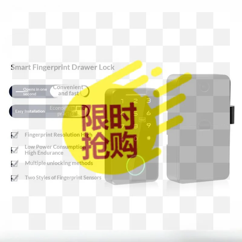 1Pcs Support Tuya APP Smart Fingerprint No Punch Cam Lock Cabinet Lock Door Drawer Filing Cabinet Post Mail Box Furniture Locker