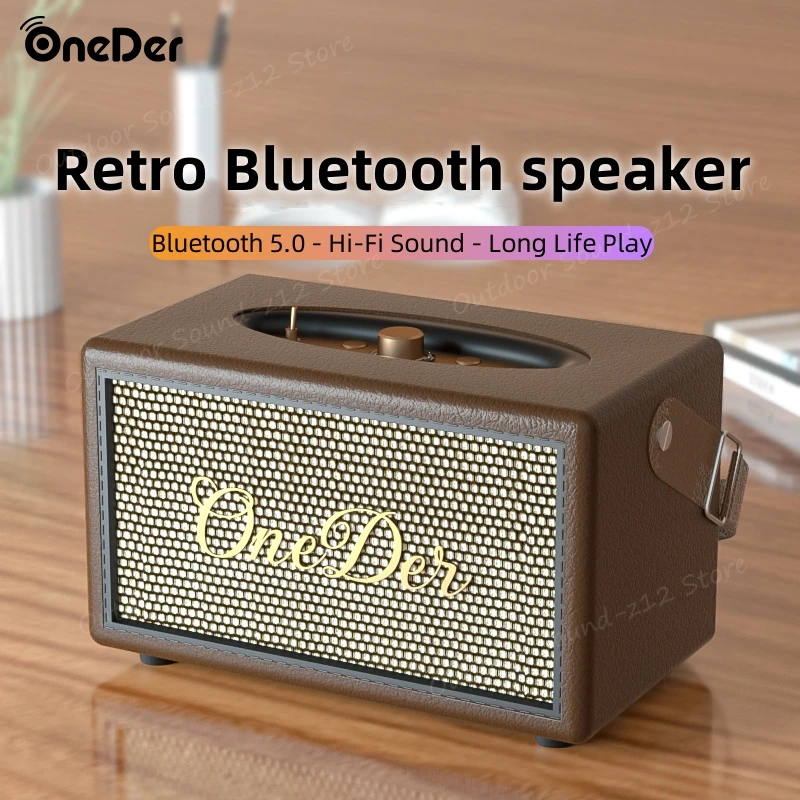 

Oneder D6 40W High Power Retro Bluetooth Wireless Speakers Classic Style Nostalgic Wooden Portable Audio Subwoofer Outdoor Sound