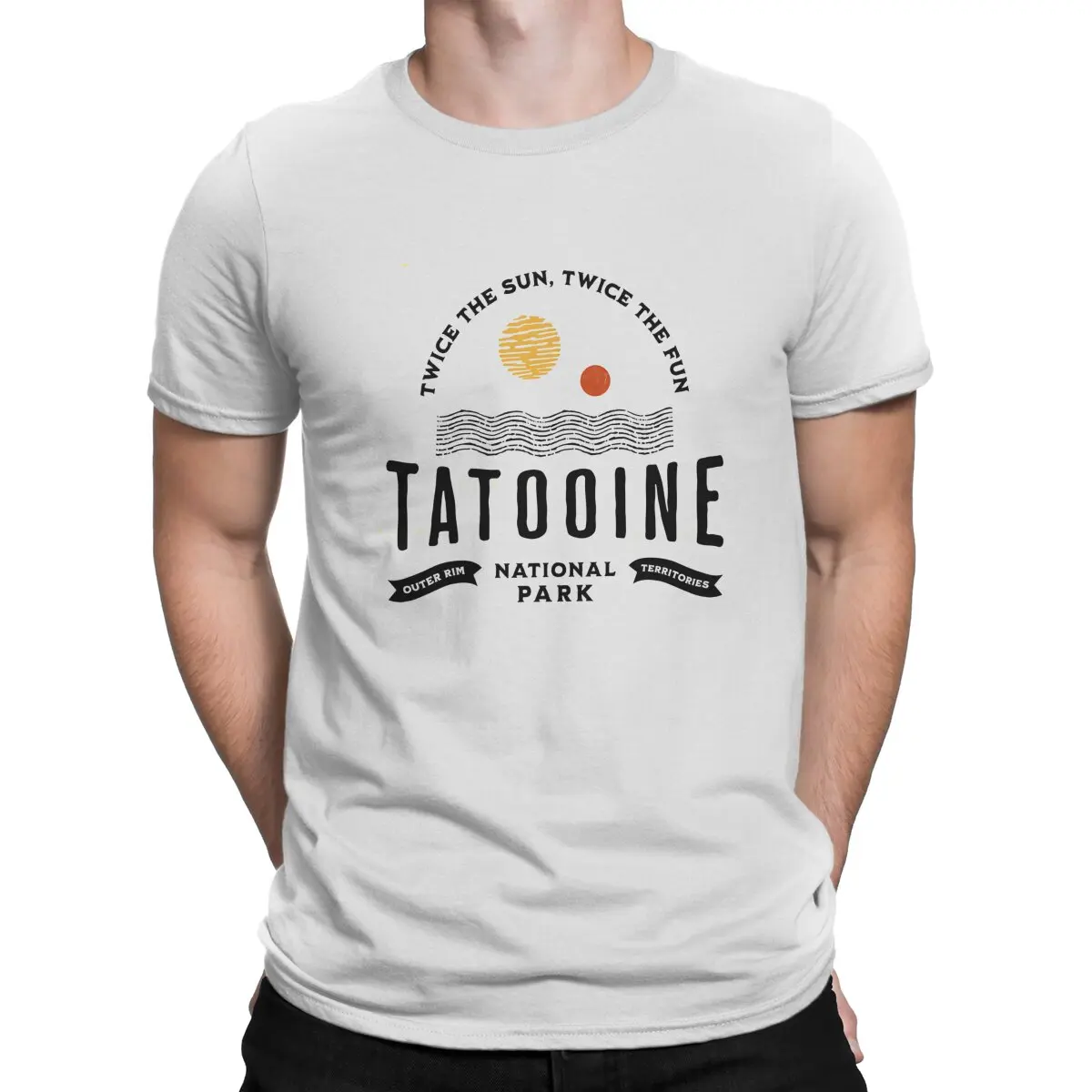

Футболка Tatooine в национальном парке, базовая футболка из полиэстера, Мужская футболка для отдыха, модная футболка с принтом