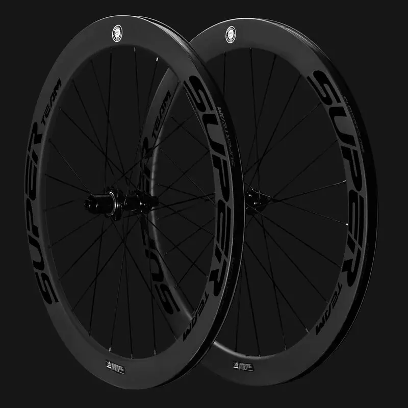 SUPERTEAM 700C Disc Brake Carbon Wheels Center Lock Road Bicycle Wheels UCI Proved Rim HG/XDR Hub