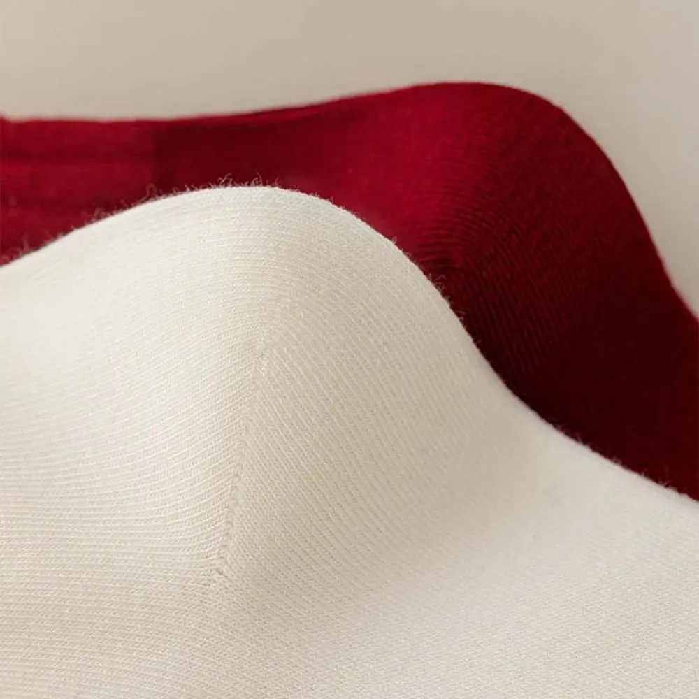 10 Pasang Kaus Kaki Bordir Patchwork Motif Pita Anti Selip Manis Motif Garis Kaus Kaki Tabung Katun Bernapas Kaus Kaki Tahun Baru Natal Wanita Remaja Putri