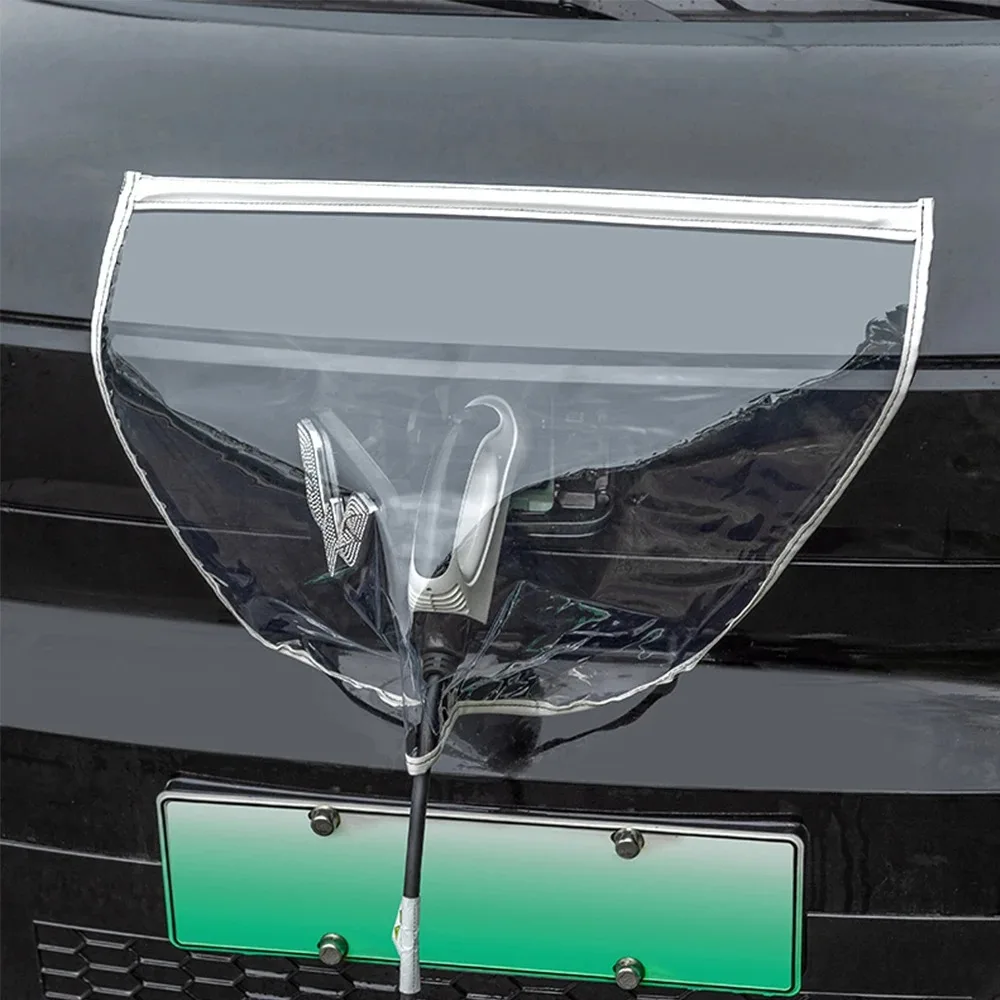 Waterproof Dust‑Proof EV Charger Rain Shield Universal Electric Car Charging Port Protective Cover with Black White Colors