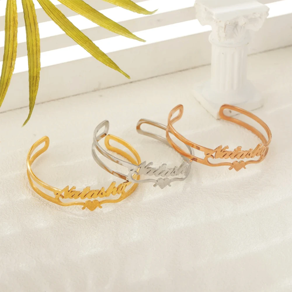 

Personalized Customization, Romantic Love Name, Versatile Stainless Steel Bracelet, Letters, Couple, Lover Gift