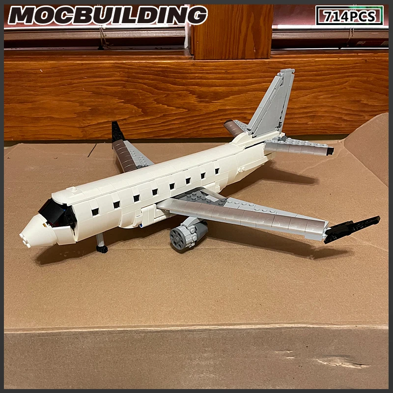 MOC Building Blocks Jet Plane Airliner 1:80 scala modello modulare mattoni fai da te assemblare giocattoli regali di natale regalo di compleanno