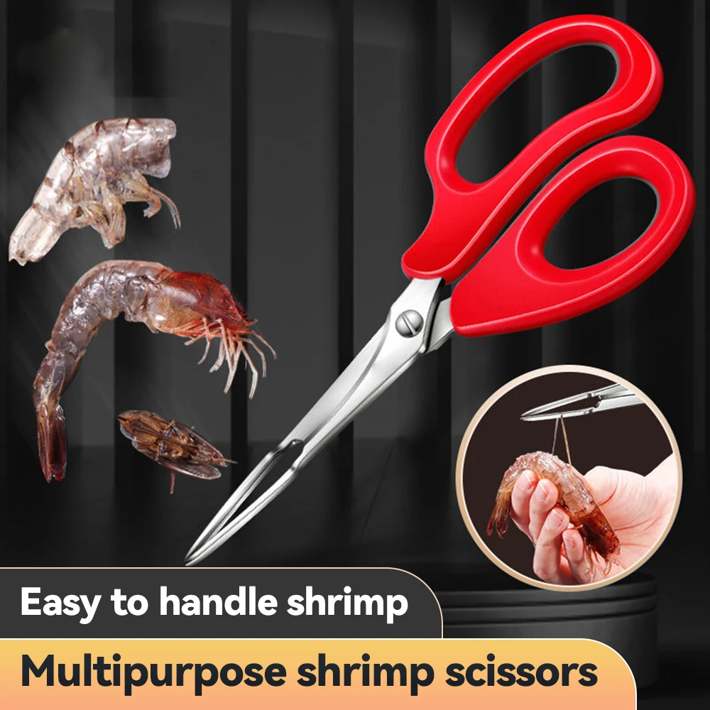 Stainless Steel Seafood Scissors Shears Snip Shells Seafood Tools Lobster Fish Prawn Peeler Shrimp Crab Kitchen Accessories