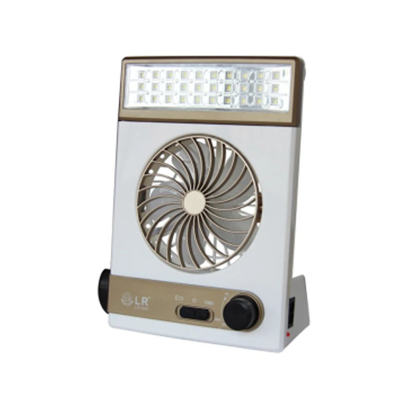 مروحة صغيرة لسطح المكتب متعددة الوظائف ، مروحة تخييم خارجية محمولة مع إضاءة ، شحن شمسي ، جديدة ،