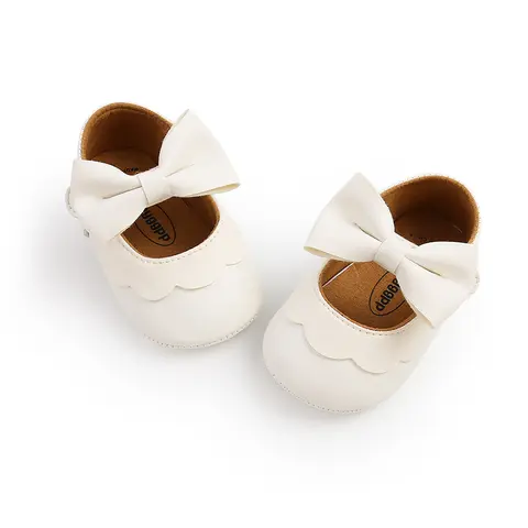 Infant Girls Mary Jane Shoes Cute Bowknot Soft Sole First Walker Shoes for Newborn Baby Girls Toddler Princess Shoes
