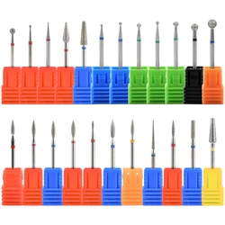 Nail Drill Bits Electric Manicure Milling Cutter Drill Bit for Nails Diamond Cuticle Cutter Flame Bit Nail Drill Clean Bits Burr