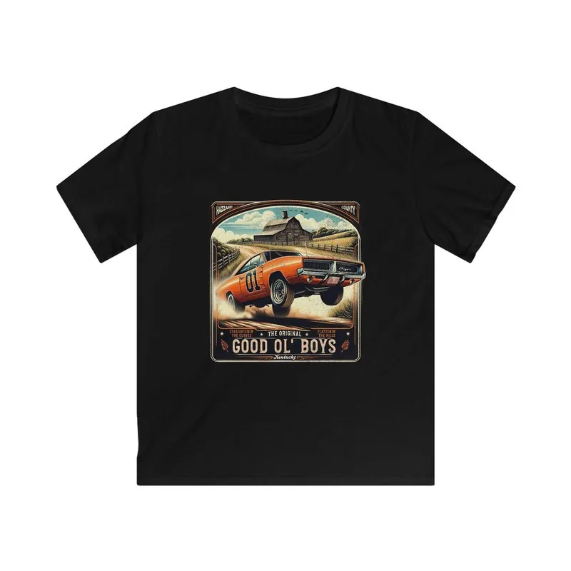 Retro Dukes of Hazzard Vintage Hazzard County Racing Graphic T-Shirt General Lee 01 Muscle Car Tee Classic 80s TV Fan Gift Top