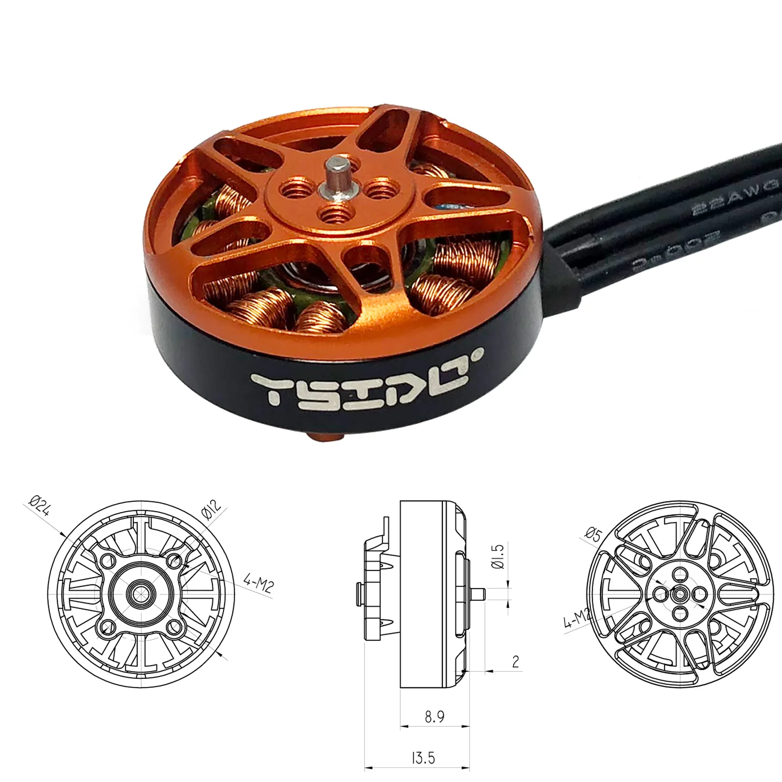 YSIDO 2004 1750KV / 3000KV Brushless Motor compatible 3.5-5inch propeller for Toothpick Long Range RC FPV Racing Drone