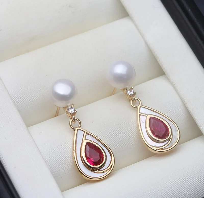 

Genuine White Freshwater Silver 925 Pearl Earrings Jewelry Woman,Trend Red Natural Pearl Stud Earrings Wife Birthday Gift Pink