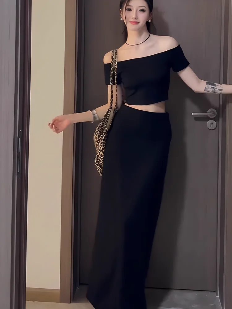 

Модный летний комплект для женщин: облегающий укороченный топ и юбка, стиль бодикон, из полиэстера, китайский бренд