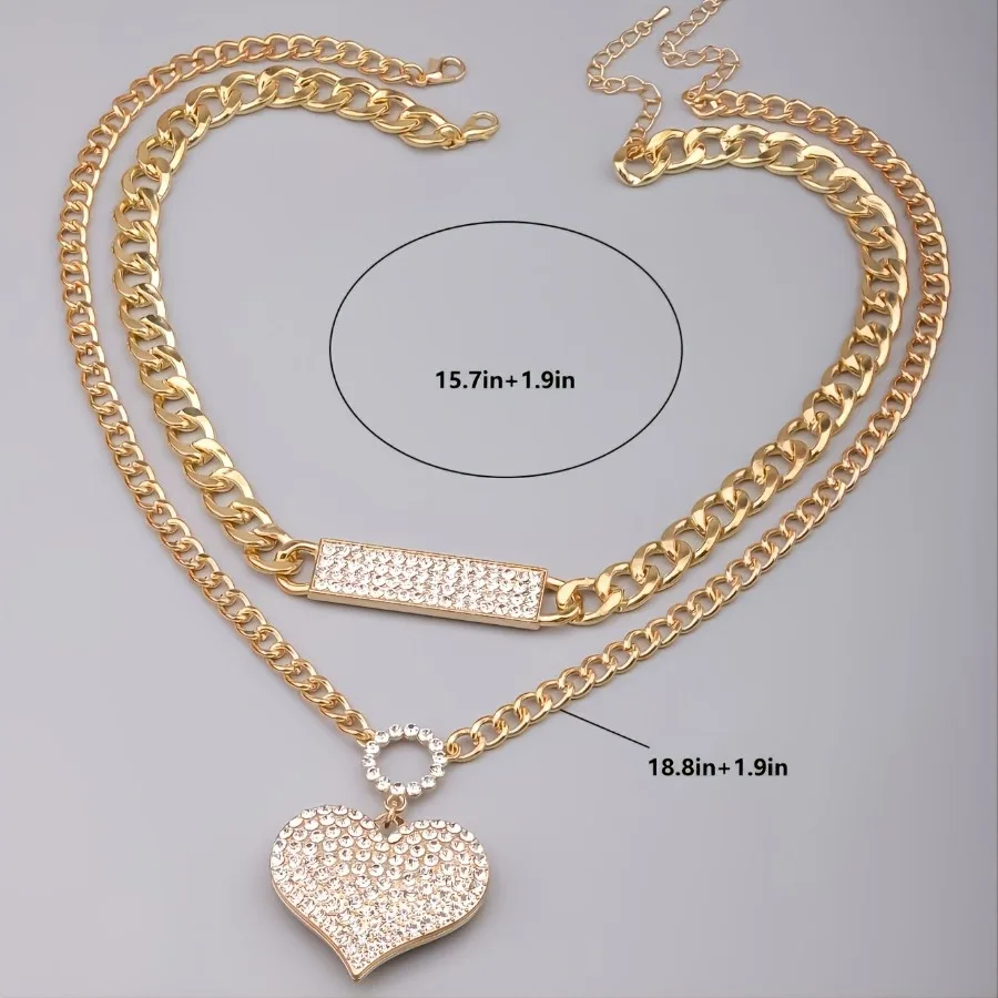 النمط الأوروبي الحب قلادة مزدوجة 2 مجموعات قلادة المرأة عيد الحب
