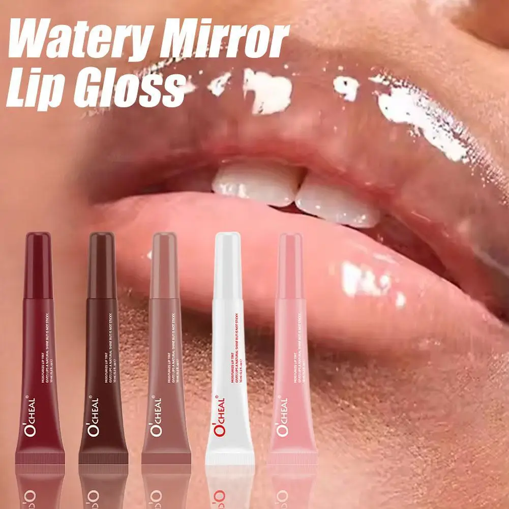 OCheal 5 Colors Lip Gloss Moisturizing Shiny Liquid Lip Plumper Hydrating Lipstick Clear Lip Care Beauty Tinted Lipstick Beauty