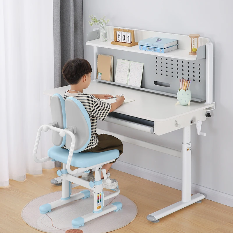 study table Solid wood homework table Desks and chairs desk Household writing table Lifting office