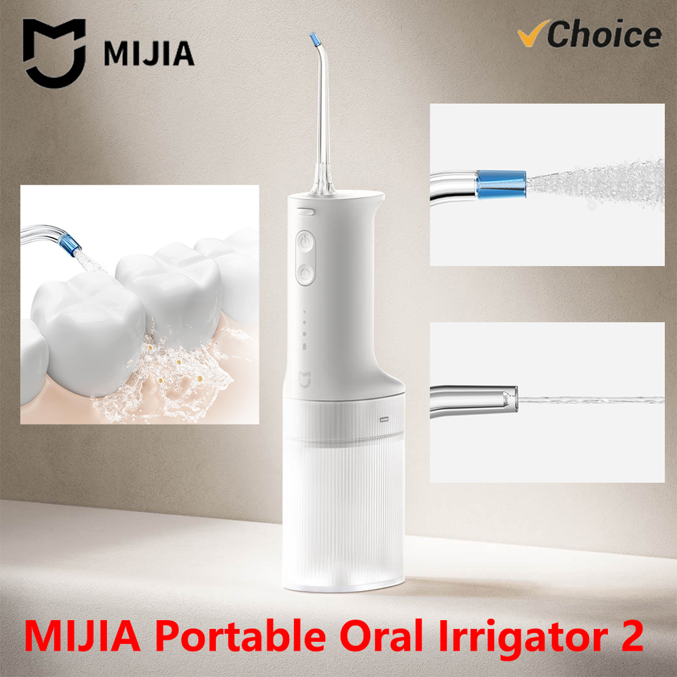 2025 New MIJIA Portable Oral Irrigator 2 Dental Teeth Whitening Flosser bucal tooth Cleaner vibration waterpulse Water Thread 