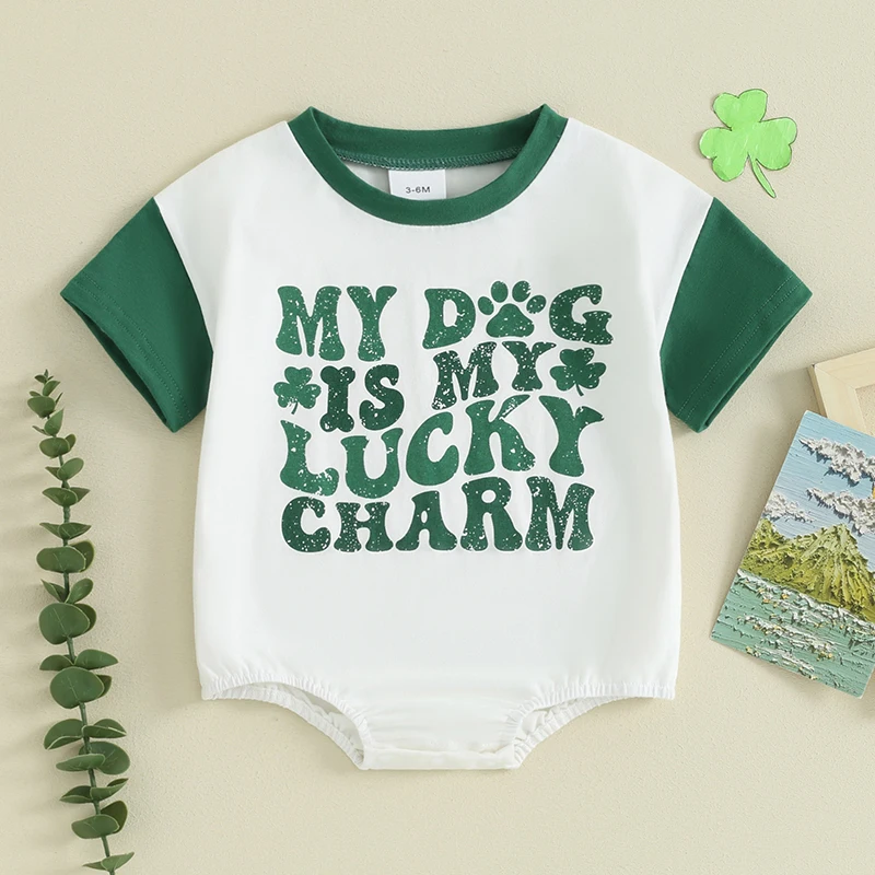 Infant Baby Boy Girl St Patricks Day Outfit Lucky Babe Crewneck Romper  Newborn St Patricks Clothes