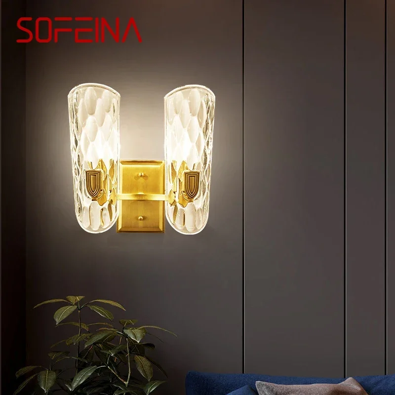 

SOFEINA Contemporary Brass Wall Lamp Indoor Living Room Bedroom Bedside Lamp Retro Hotel Corridor Hallway Wall Lamp