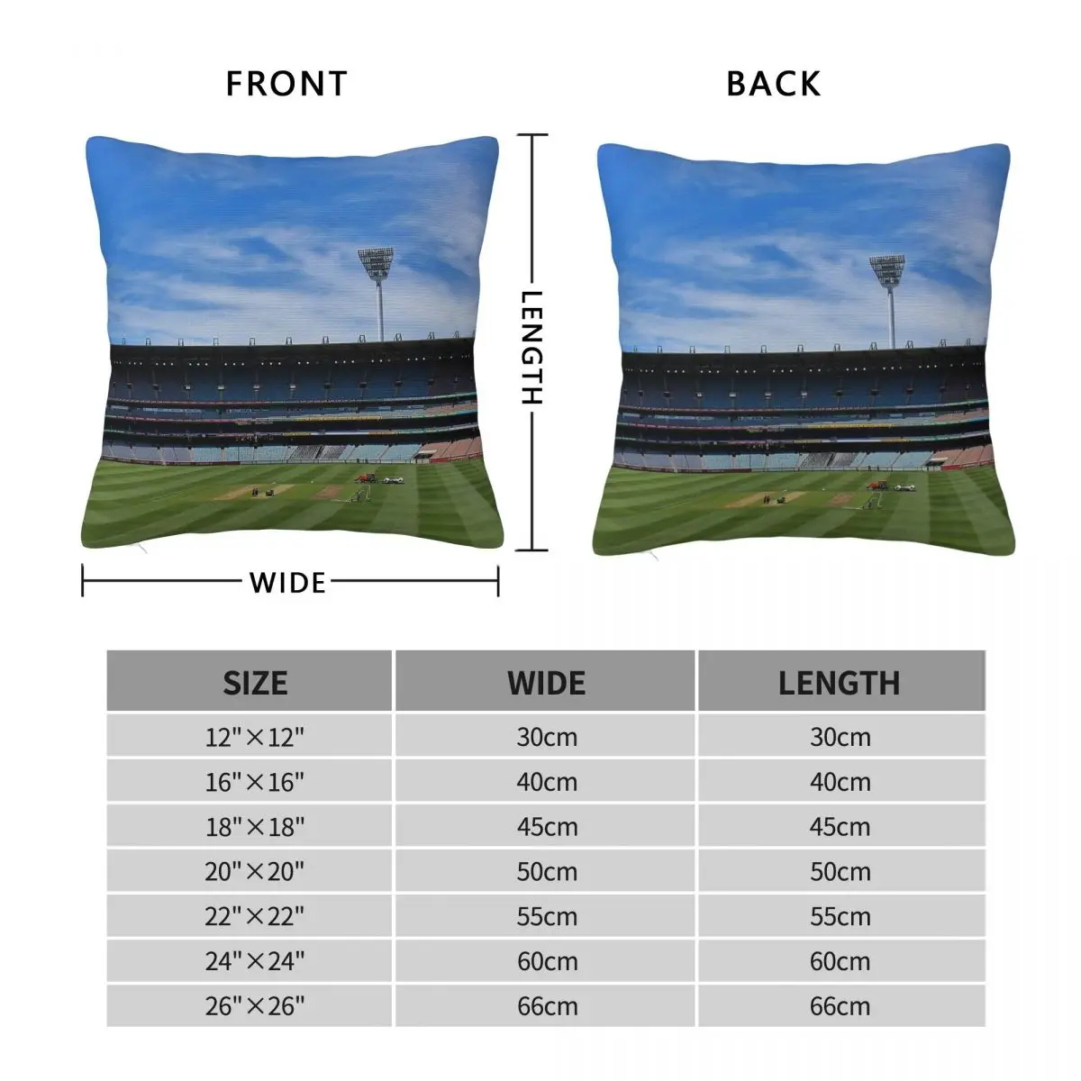 Melbourne Cricket Ground Square Pillowcase Polyester Linen Velvet Printed Decorative Pillow Case Sofa Seater Cushion Cover 45x45