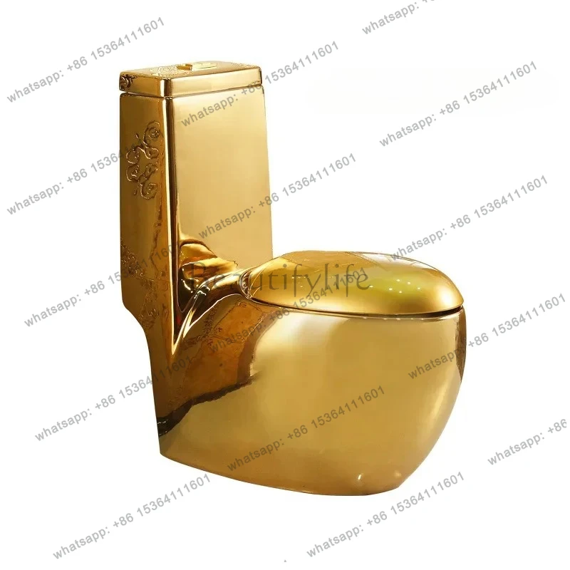 Golden Toilet Household Creative Water-saving Deodorant Siphon Toilet Color Toilet