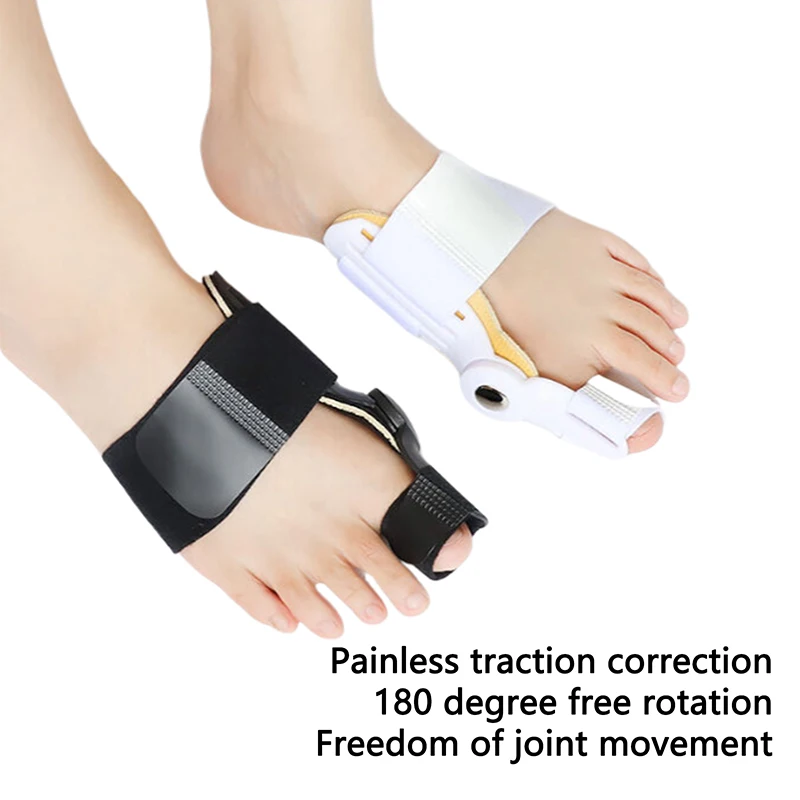 Korektor na haluksy unisex, orteza na haluksy, obrotowy separator palców, prostownik, regulowany pedicure, korektor palców stóp.