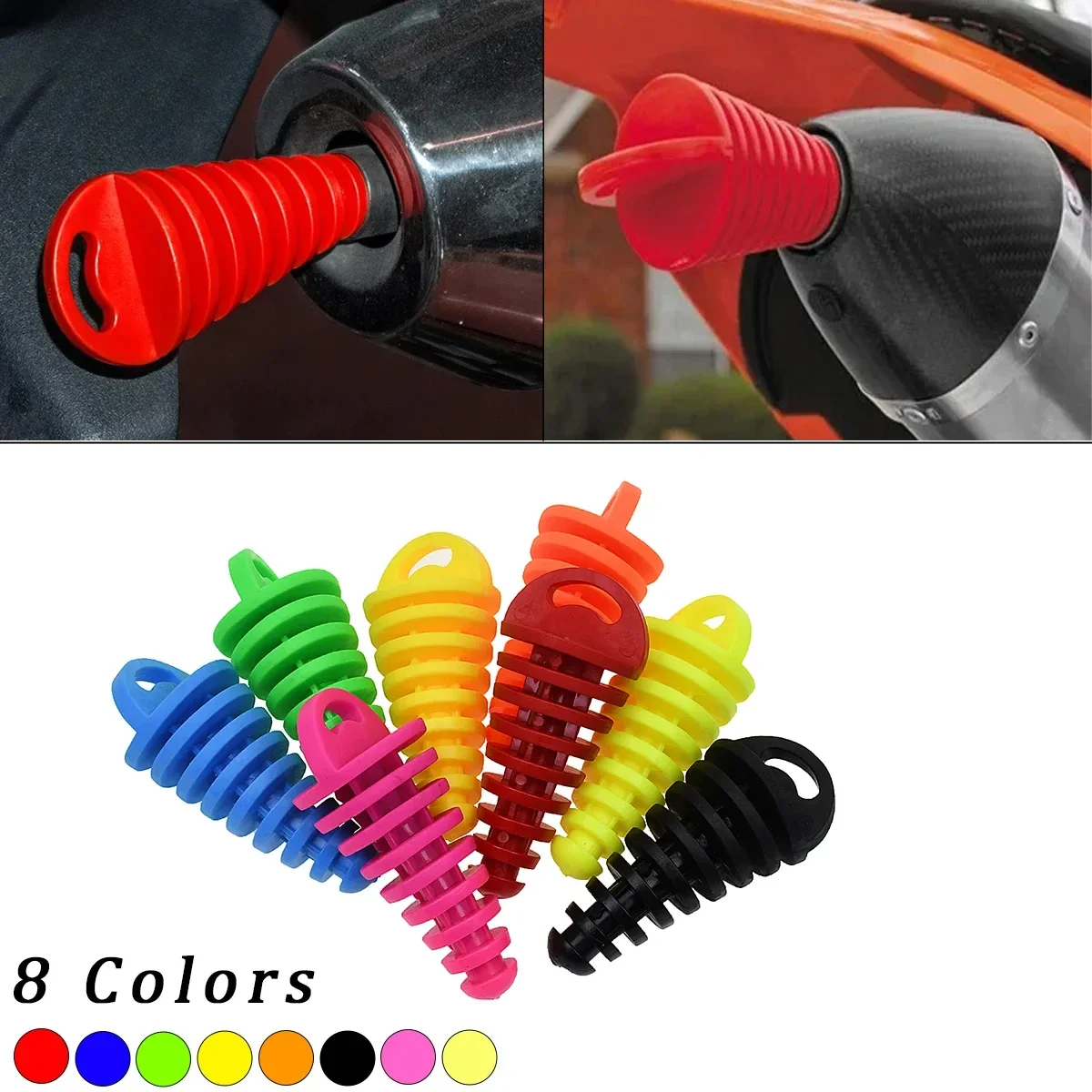 Motorcycle ATV Exhaust Pipe Plug Tailpipe PVC Air Bleeder Plug Wash Plug Pipe Protector For KTM Yamaha Honda Kawasaki Suzuki etc