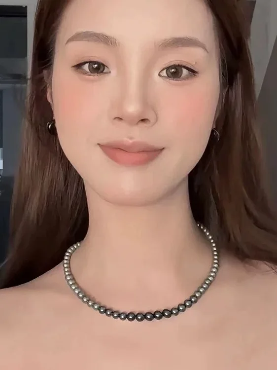 Nini Big Island Bla True Hemp White Adient Pearl Nelace الفاخرة سلسلة الترقوة سترة Nelace Holiday Sle المرأة...