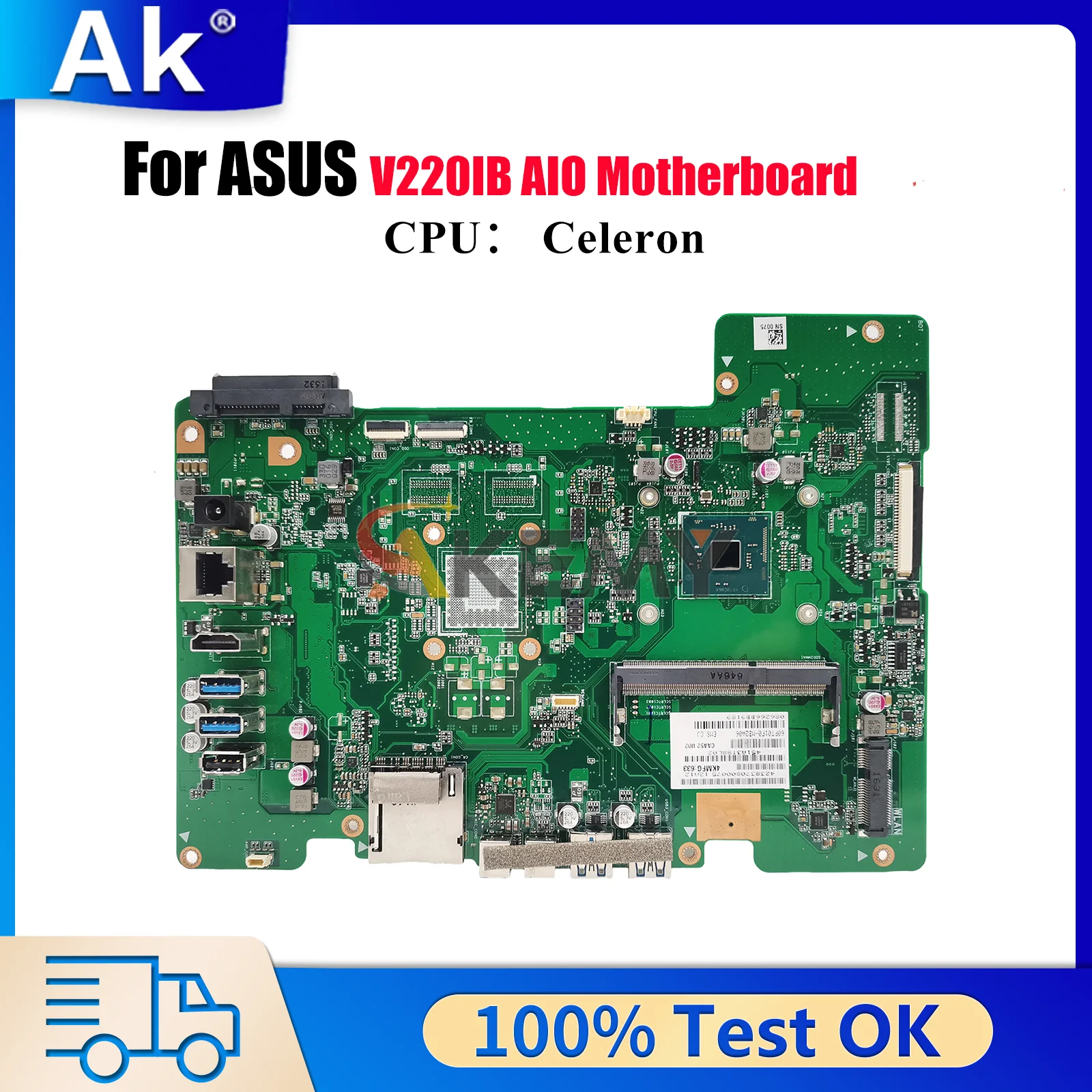 

Материнская плата V220IB для ASUS Vivo AiO V220IB V220IA V220I V220IC, материнская плата с процессором Celeron, 100% тестирование, ОК, быстрая доставка, stk