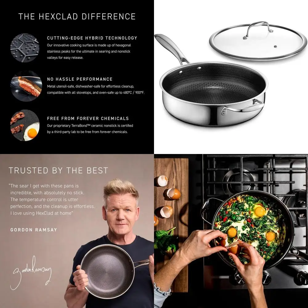 

Сковорода для глубокого соте объемом 3,3 л со стеклянной крышкой, прохладная ручка, можно мыть в посудомоечной машине, которую можно использовать в духовке до 900р. ° F, совместимые индукционные и полностью варочные панели