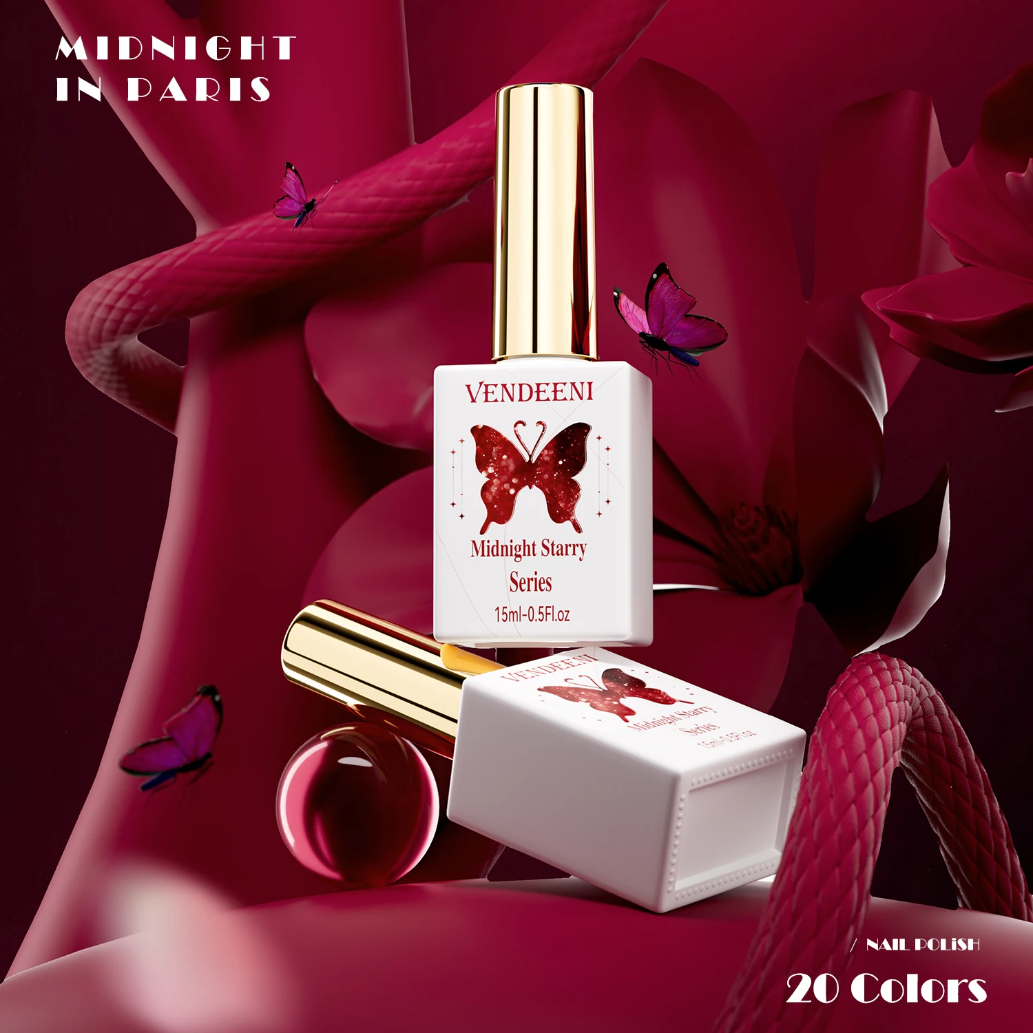 Vendeeni Reflective Glitter Gel Nail Polish Valentine Collection HEMA TPO FREE OEM Super Shiny 20colors Red Flash Gel Polish