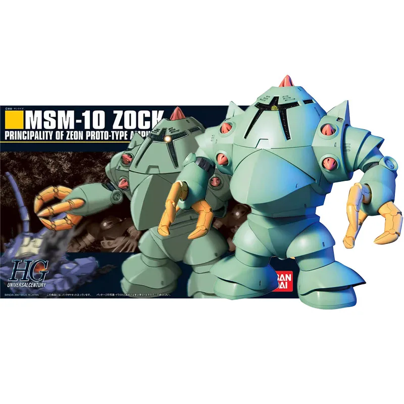

Bandai Original HGUC 1/144 Anime MSM 10 Zock Assembly Model kit Action Figure Toys For Kids Collectible Gift Desktop Decoration