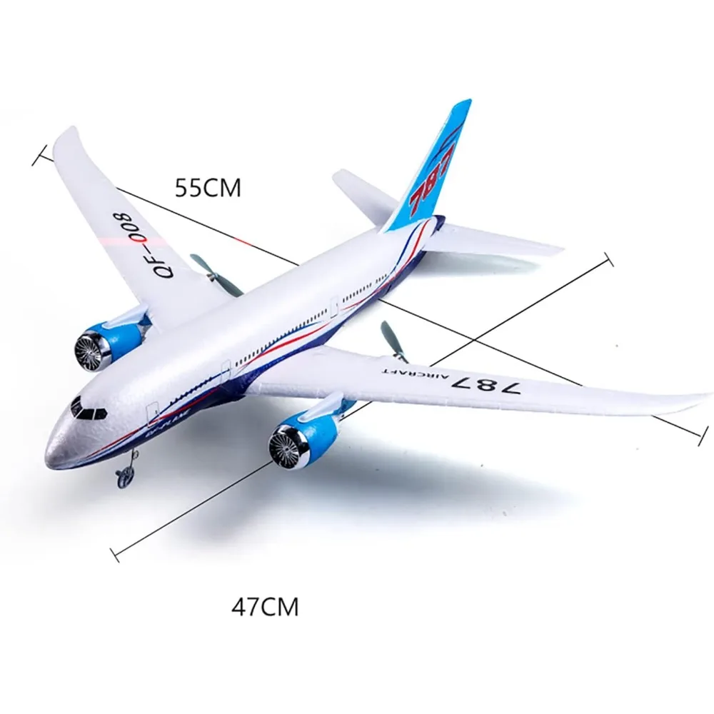 Aereo RC avanzato a 3 canali fai-da-te da 2,4 GHz, modello Dreamliner 787 pronto per volare per gli appassionati di esperti