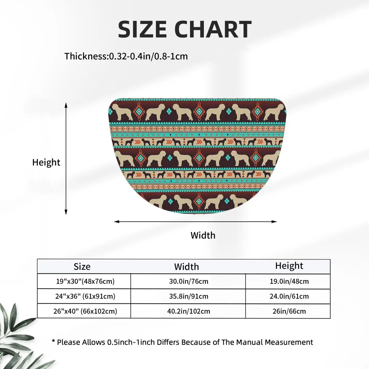 Boho Dogs Lagotto Romagnolo Sunset Soft Flannel Half Round Doormat Non Slip Bathroom Mat Absorbent Floor Carpet for Living Room