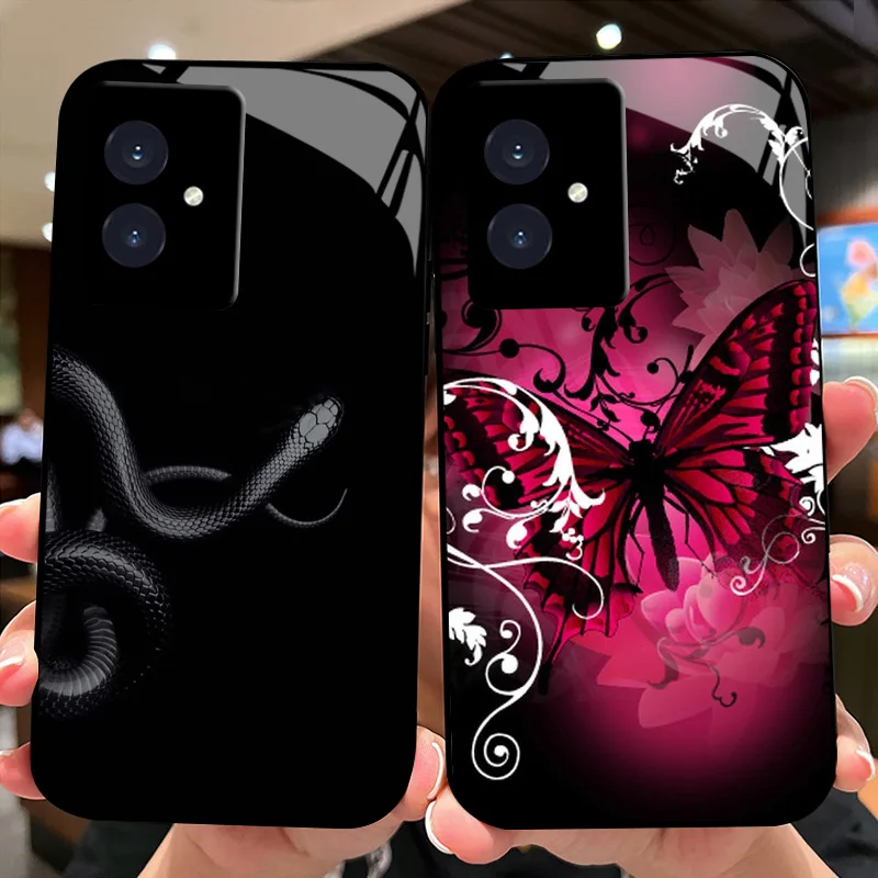 Butterfly Cover For Honor 80 80GT 80SE 90 90GT 100 200 300 Pro Hard Case For Honor 200lite 300 Ultra Tempered Glass PhoneCases