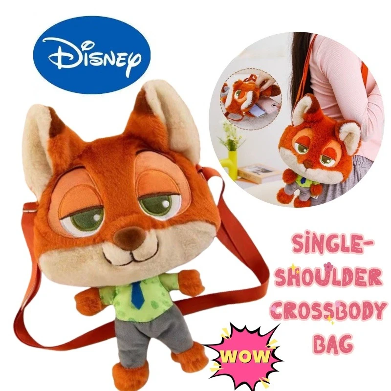 

New Disney Nick Wilde High-value Creative Simple Shoulder Crossbody Bag Cartoon Cute Doll Doll All-match Backpack Birthday Gift