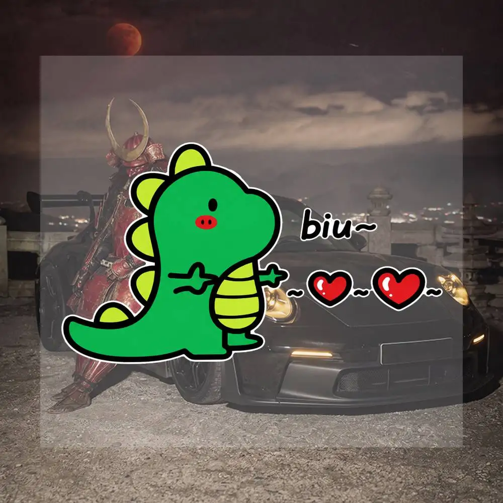 Green Small Dinosaur 16cm Graffiti Stickers Set Hip Hop Street Art Vinyl Decals For Laptop Skateboard Water Bottle Helmet