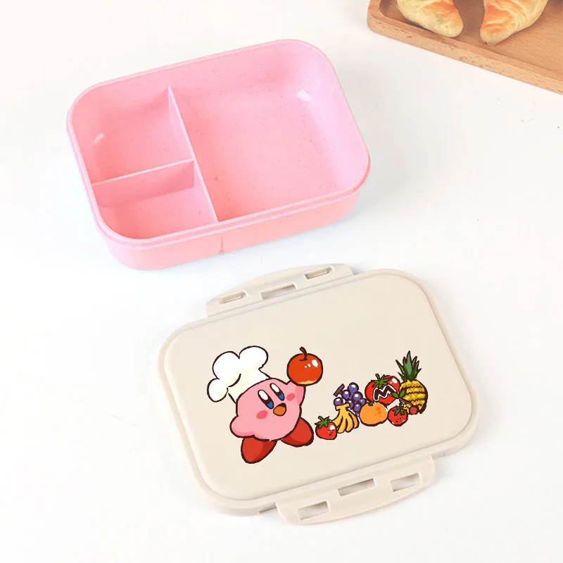 

Stars Kirbys Pink Lunch Boxs Boy Girl Cartoon Anime Bento Box Large Capacity Sealed and Fresh-keeping Food Container Picnic Box