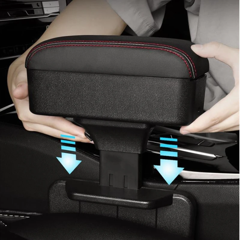 Seametal Car Armrest Box Organizer Adjustable Height Elbow Rest Pad Storage Box Universal Interior Arm Rest Seat Gap Organizer