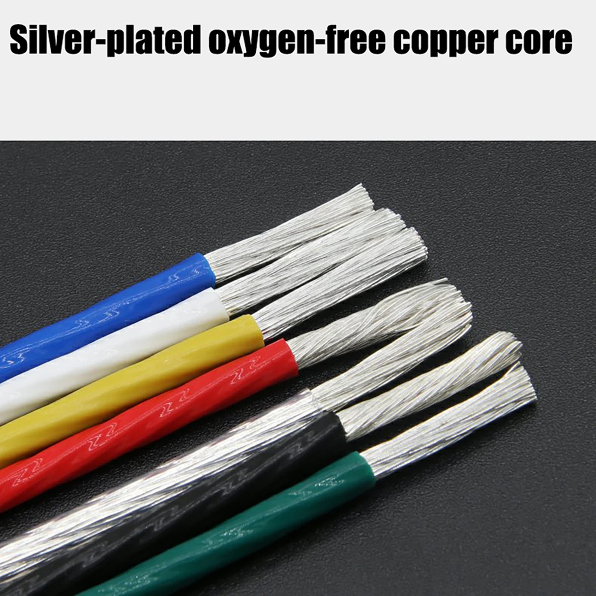 1M /5M 10mm² Silver Plated Copper Cable PTFE Insulation Stranded Wire OD 5.6mm 300V 200°C VW-1