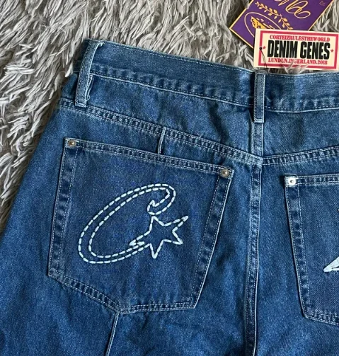 Cortez-pantalones cortos Cargo para hombre, Shorts de mezclilla personalizados con patrón de estrellas de los años 2000, estilo Rock Hip Hop, Retro, ropa informal de calle